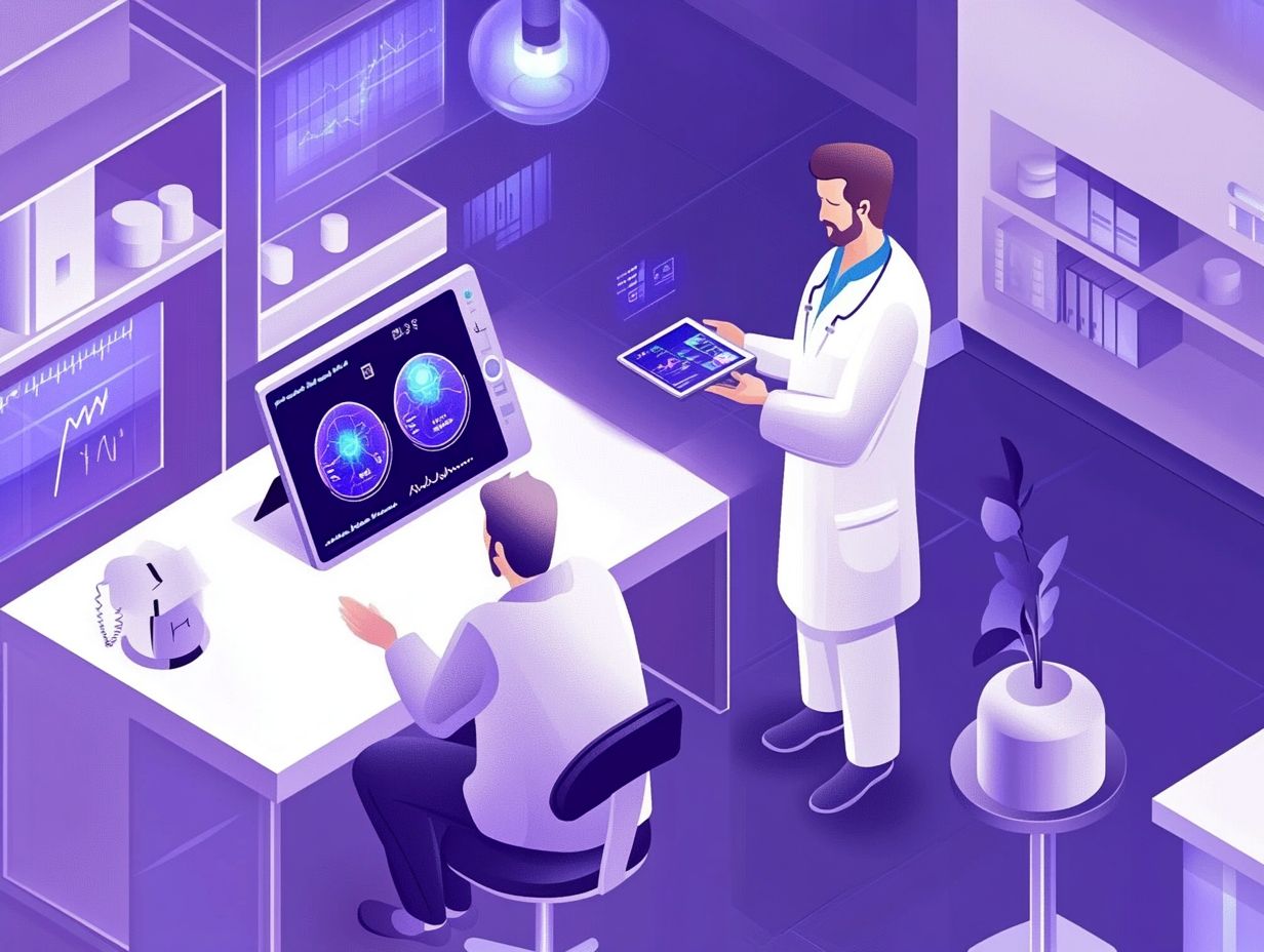 Illustration depicting ethical considerations in AI healthcare.